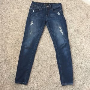 Express Distressed Skinny Jeans